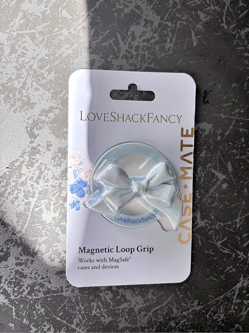 LOVESHACKFANCY x Case-Mate Magnetic Loop Grip Silicone Bow Whisper Blue NWT